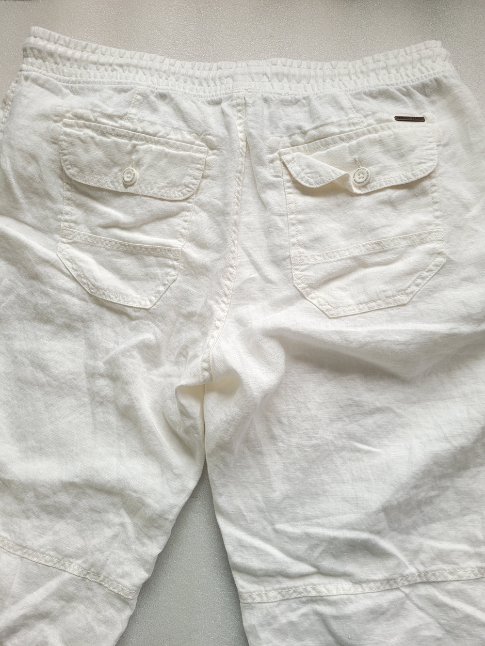 100% Linen Bermuda Shorts Oyster White Size 36 Fits XXL - Picture 8 of 15